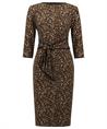 Joseph Ribkoff Kleid mit Panther-Print und Schleifen-Detail