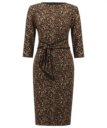 Joseph Ribkoff Kleid mit Panther-Print und Schleifen-Detail