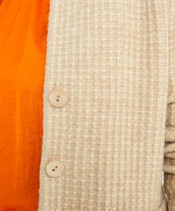 KYRA Blazer Strickjacke Waffelstruktur Blockstich Kitty