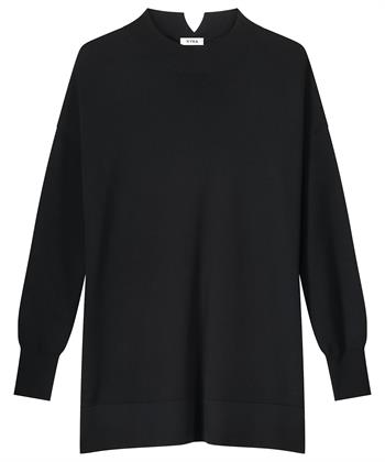 KYRA Langer Pullover mit Knopfleiste Silke