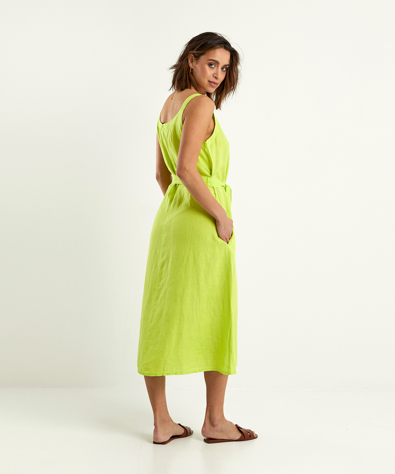 Leinenkleid träger Clearance