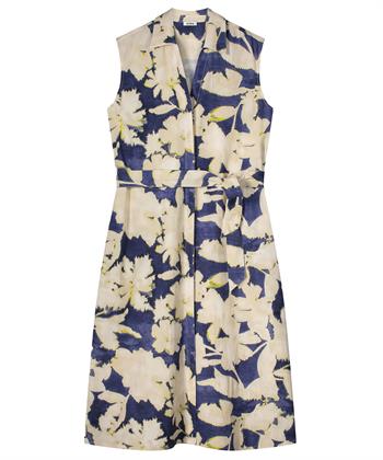 KYRA Leinenmischung langes Kleid Blumen Kaira