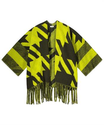 KYRA poncho jacquard pied de poule Forest Night
