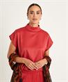 KYRA schwere seidige Bluse mit Rollkragen Dana