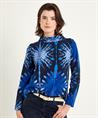 KYRA Top mit Rollkragen und Allover-Druck Jean