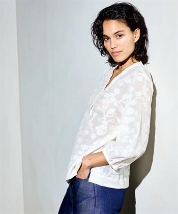 KYRA transparente Bluse Motiv Xaaf