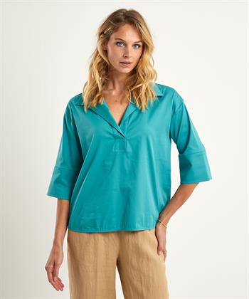 LaSalle Bluse Satin Baumwolle