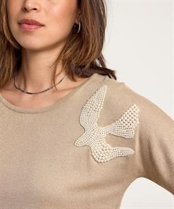 Leo & Ugo Lurex Pullover mit Perlen