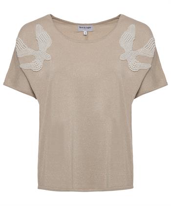 Leo & Ugo Lurex Pullover mit Perlen