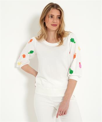 Leo & Ugo Pullover gehäkelte Blume