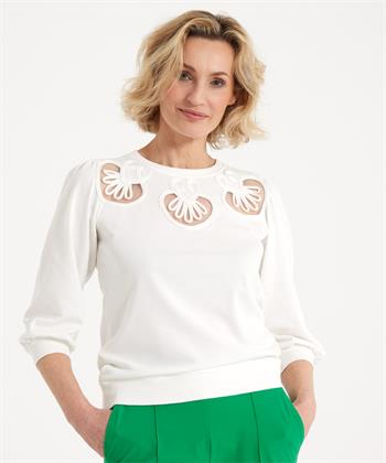 Leo & Ugo Pullover Stickerei Netz Blume