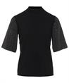 Leo & Ugo Rollkragenpullover kurzarm mit Strasssteinen