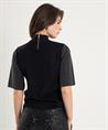 Leo & Ugo Rollkragenpullover kurzarm mit Strasssteinen