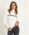Leo & Ugo Rollkragenpullover mit strassbesetzter Schleife