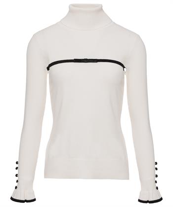 Leo & Ugo Rollkragenpullover mit strassbesetzter Schleife