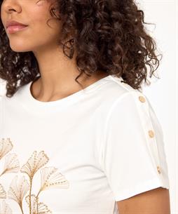 Leo & Ugo Shirt Blattdruck Perlen