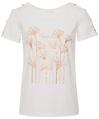 Leo & Ugo Shirt Blattdruck Perlen