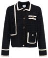 Leo & Ugo Strickjacke Lurex und Kontrastpaspel