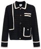 Leo & Ugo Strickjacke Lurex und Kontrastpaspel