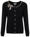 Leo & Ugo Strickjacke mit Perlen und Strassschleife