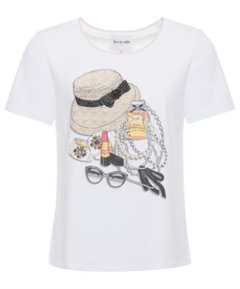 Leo & Ugo T-Shirt Mode Druck mit Perlen