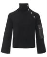 Liu Jo Rippen-Rollkragenpullover mit goldenen Knöpfen