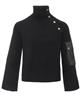 Liu Jo Rippen-Rollkragenpullover mit goldenen Knöpfen
