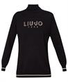 Liu Jo Rollkragenpullover mit strassbesetztem Logo