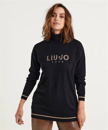 Liu Jo Rollkragenpullover mit strassbesetztem Logo