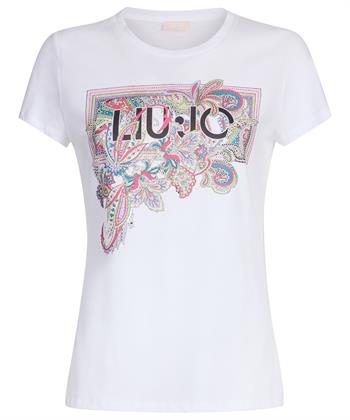 Liu Jo T-Shirt Print mit Strasssteinen