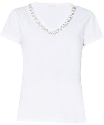 Liu Jo T-shirt V-Ausschnitt Perlen
