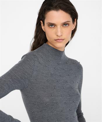 Liu Jo Woll-Rollkragenpullover mit Perlen