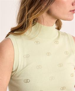 Liu Jo ärmelloses Rollkragenshirt Strass