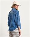 Liu Jo übergroße Denim-Bluse mit Strass-Logo