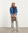 Liu Jo übergroße Denim-Bluse mit Strass-Logo
