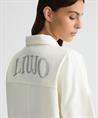 Liu Jo übergroße Denim-Bluse mit Strass-Logo
