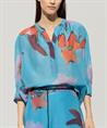 Luisa Cerano Baumwoll Voile Bluse Hibiskusblüte
