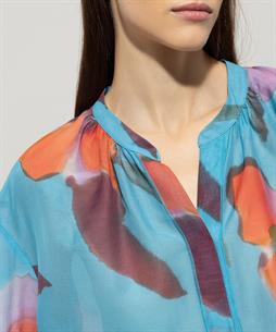 Luisa Cerano Baumwoll Voile Bluse Hibiskusblüte