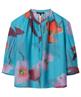 Luisa Cerano Baumwoll Voile Bluse Hibiskusblüte