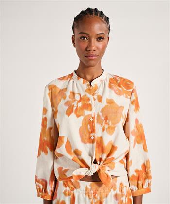 Luisa Cerano Bluse Leinenmischung Blumen