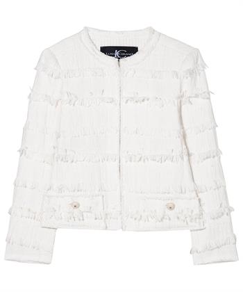 Luisa Cerano Bouclé Jacke mit Rüschen