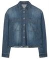 Luisa Cerano Denim-Bluse fransen