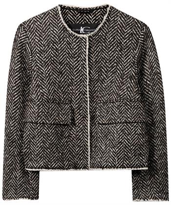 Luisa Cerano Jacke aus Wollmischung mit Fischgrätmuster und Lurex