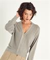 Luisa Cerano kurze Strickjacke mit Reißverschluss Lurex