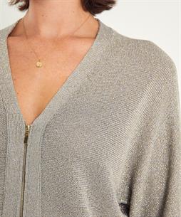 Luisa Cerano kurze Strickjacke mit Reißverschluss Lurex