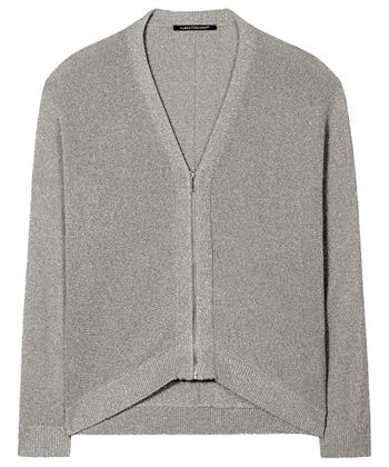 Luisa Cerano kurze Strickjacke mit Reißverschluss Lurex