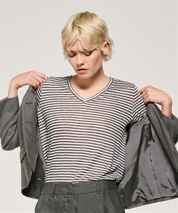 Luisa Cerano Leinen Shirt gestreift