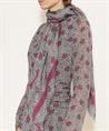 Luisa Cerano Leinenschal mit Panther-Print und Blumen
