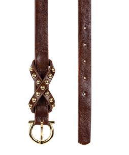 Luisa Cerano leren riem studs