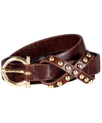 Luisa Cerano leren riem studs